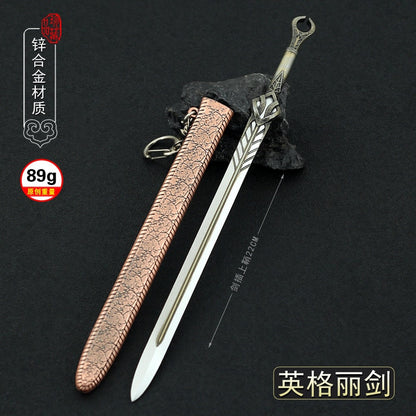 God of War Alloy Game Peripherals Models Pendant Anime Kratos Weapon Metal Replica Miniature Decoration Blade of Chaos Ornaments