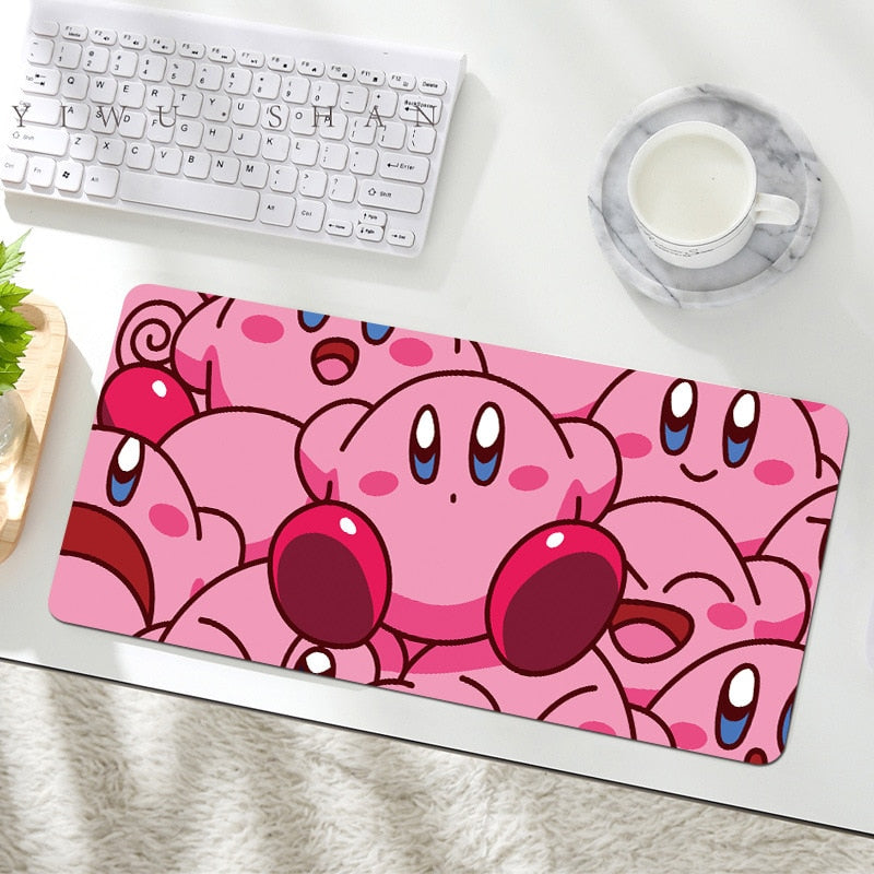 Kawaii Anime Kirby Mouse Pad Cartoon Cute Plush Rug Blanket Student Huge Wrist Pad Non Slip Table Mat Carpet Accessories Gifts