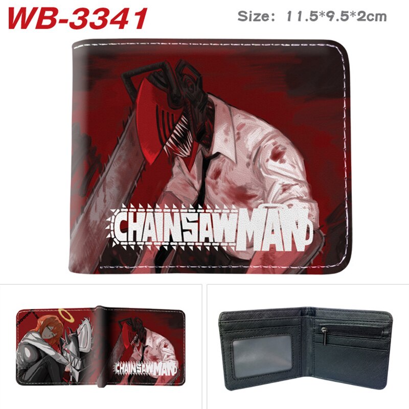 Chainsaw Man Wallets Cosplay Anime Makima Power Denji Pochita Cartoon Pu Wallet Short Coin Purse Card Holder