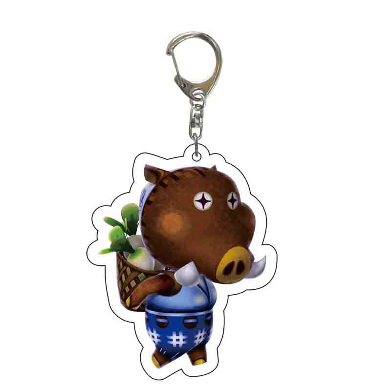 Game Animal Crossing Keychain Cartoon Animal Shaped Acrylic Pendant Keyring Fan Gift