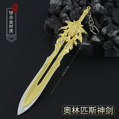 God of War Alloy Game Peripherals Models Pendant Anime Kratos Weapon Metal Replica Miniature Decoration Blade of Chaos Ornaments