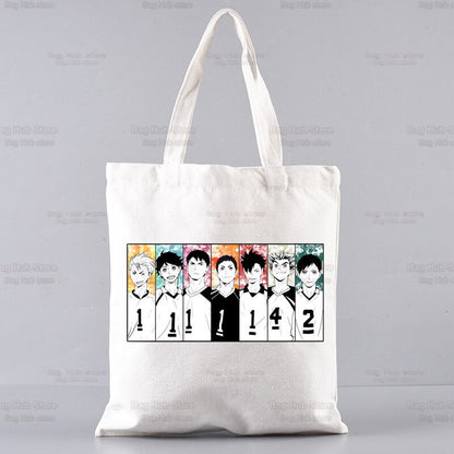 Volleyball Haikyuu!! Shopping Bag Shopper Karasuno High School Jute Bag Shopping Haikyuu Hinata Tote Bag Shoping Reusable Bolsa