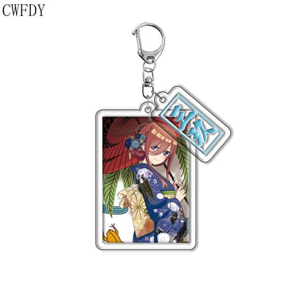 The Quintessential Quintuplets Keychain Anime Figure Nakano Ichika Nino Miku Yotsuba Itsuki Sisters Acrylic Charm Key Chain Gift