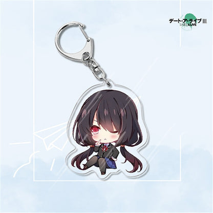 Japan Anime Date A Live Collection Cosplay Keychain Tokisaki Kurumi Yatogami Toka Himekawa Yoshino Acrylic Keyring Friends Gift