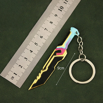 Valorant Knife Weapon Keychain Reaver Karambit Prime Vandal 9cm Samurai Sword Pocketknife Arant Gun Model Gifts Toys for Boys