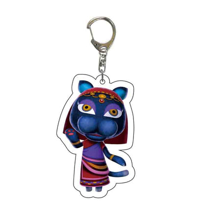 Game Animal Crossing Keychain Cartoon Animal Shaped Acrylic Pendant Keyring Fan Gift