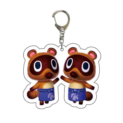 Game Animal Crossing Keychain Cartoon Animal Shaped Acrylic Pendant Keyring Fan Gift