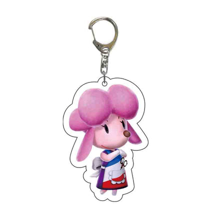 Game Animal Crossing Keychain Cartoon Animal Shaped Acrylic Pendant Keyring Fan Gift