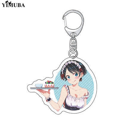 Anime Rent A Girlfriend Kanojo Okarishimasu Charm Keychain Ichinose Chizuru Asami Nanami Sakurasawa Sumi Sarashina Ruka Keyring