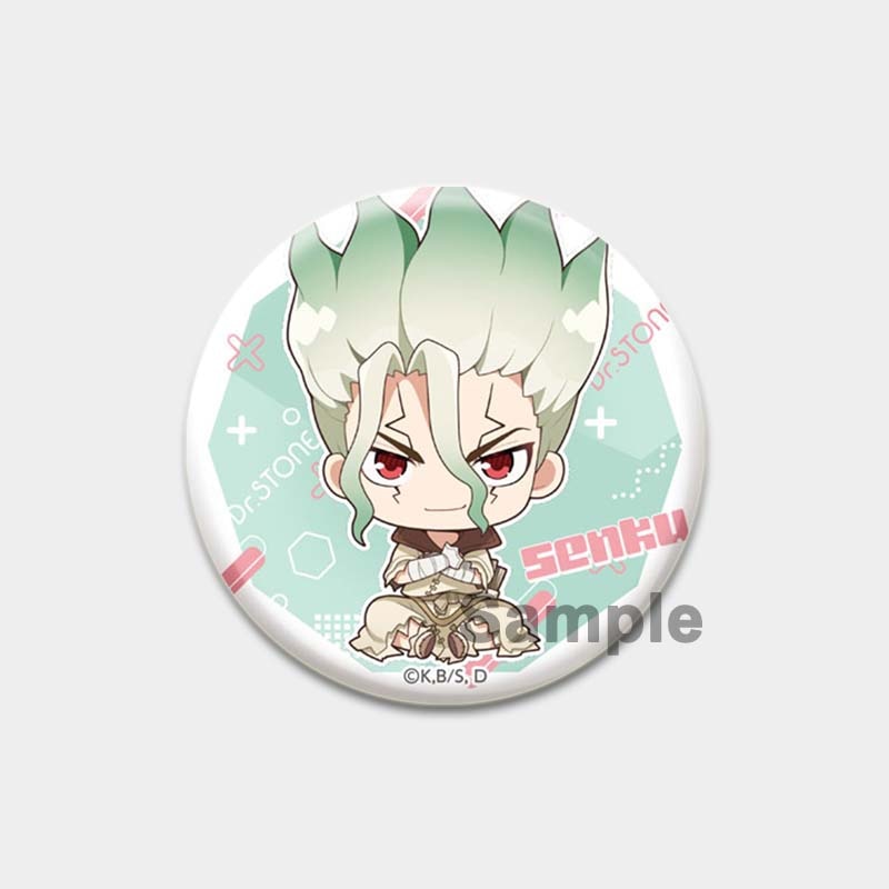 Dr. Stone Cute Enamel Pin Badges Manga Lapel Pins for Backpacks 58mm Round Anime Brooches on Clothes Jewelry Accessories Gifts