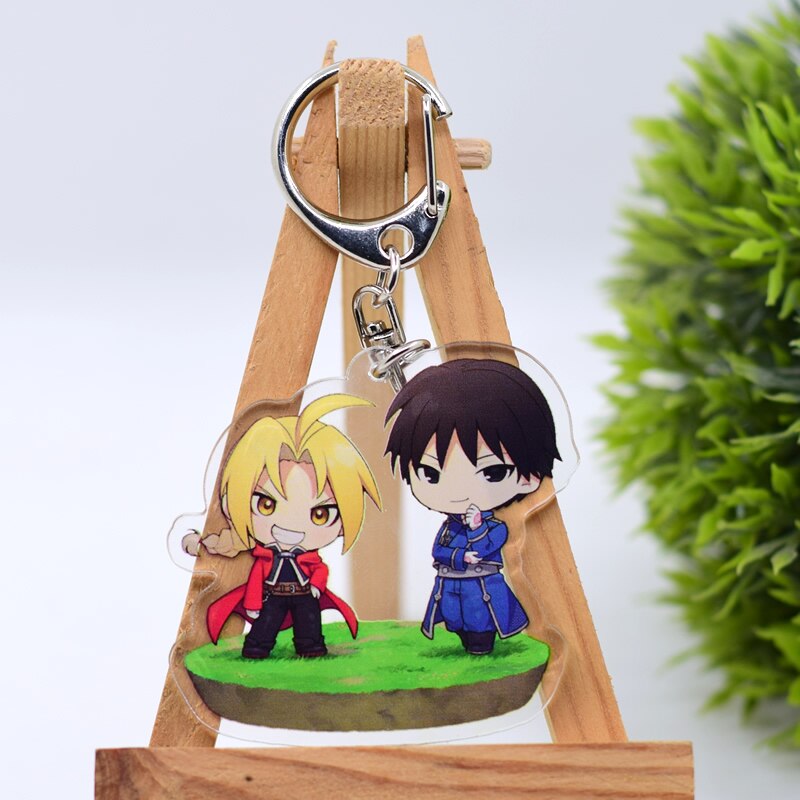 Fullmetal Alchemist Keychain 9 Styles Double Sided Acrylic Cartoon Key Chain Pendant Anime Accessories Keyring Hot Sale