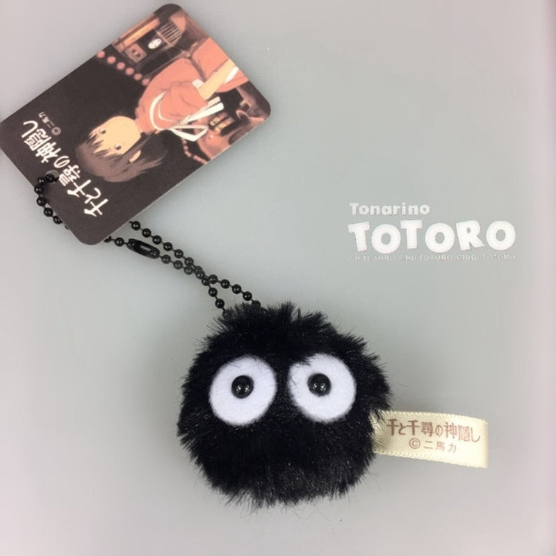 Plush My Neighbor Totoro Keychain Spirited Away Fairy dust Keyrings fit Bag Charms Purse Accessory for Miyazaki Hayao Comic Fans