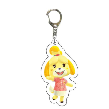 Game Animal Crossing Keychain Cartoon Animal Shaped Acrylic Pendant Keyring Fan Gift