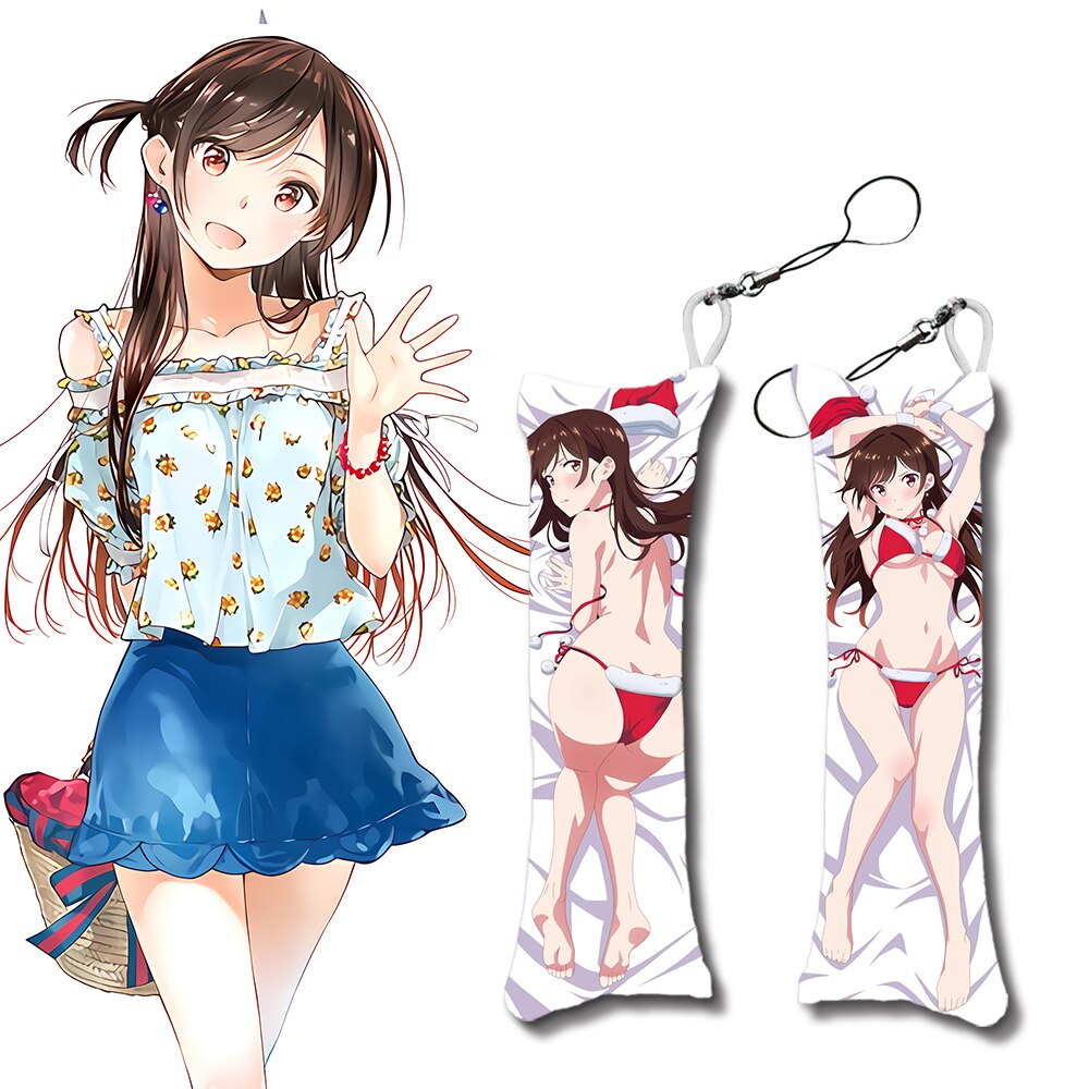 Rent A Girlfriend Mini Pillow Small Body Pillow Pendant Sarashina Ruka Dakimakura Cartoon Game Keychain