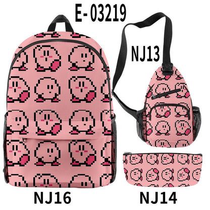 2023 NEW Anime Star Kabi Kirby Coin Purse 3D Children School Bags Kids Backpacks Kindergarten Chest Bag Crossbody Backpack