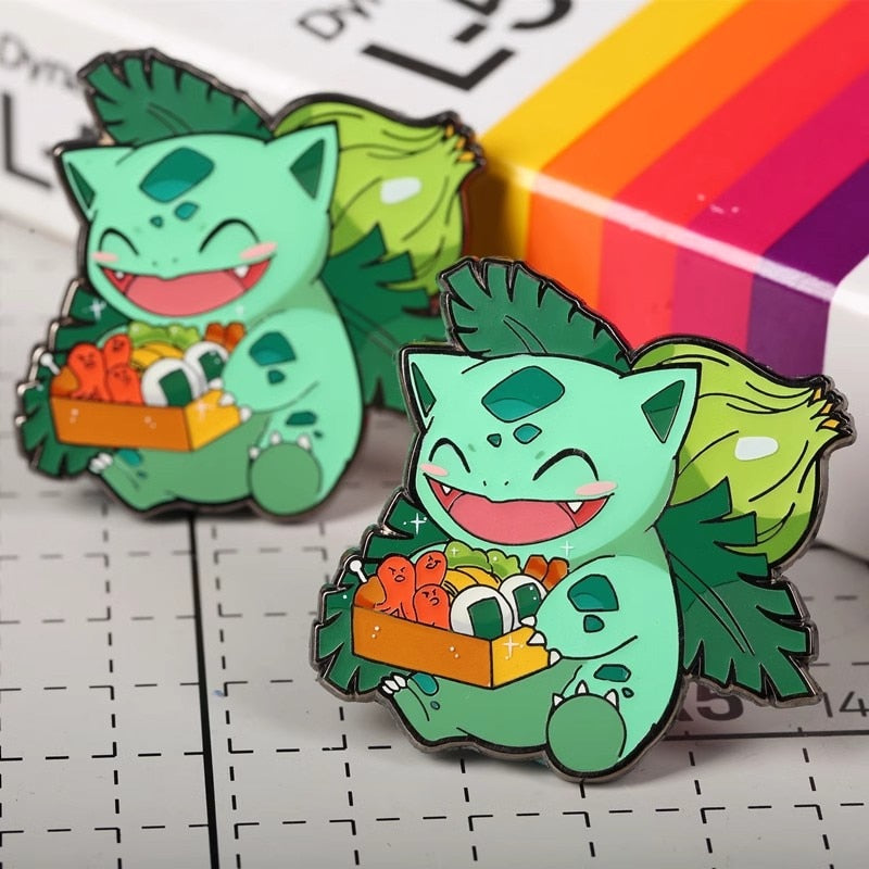 Anime Bulbasaur Enamel Pins Collect Pokemon Metal Cartoon Brooch Backpack Hat Bag Collar Lapel Badges Anime  Fans Gift