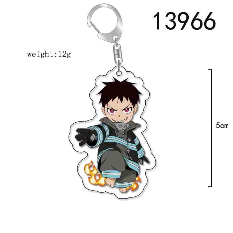 Anime Fire Force Key Chains Keychain Cosplay Acrylic Pendant Keyring Christmas Gift Prop