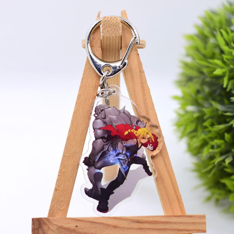 Fullmetal Alchemist Keychain 9 Styles Double Sided Acrylic Cartoon Key Chain Pendant Anime Accessories Keyring Hot Sale