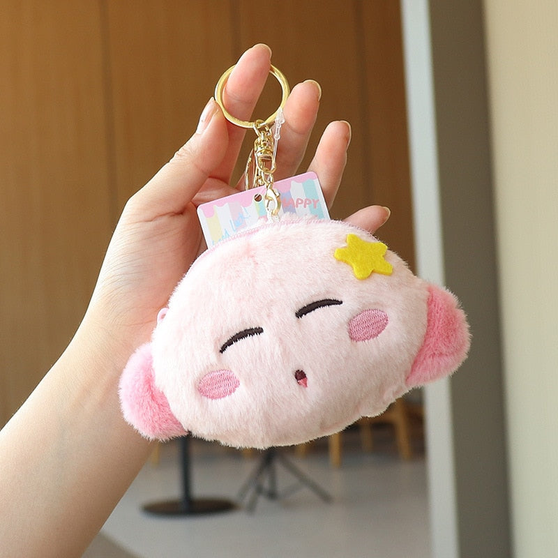 NEW Kawaii Anime Cartoon Star Kirby Plush Cosmetic Bag Cute Pink Plush Portable Storage Bag Coin Purse Girl&amp;Child Holiday Gifts