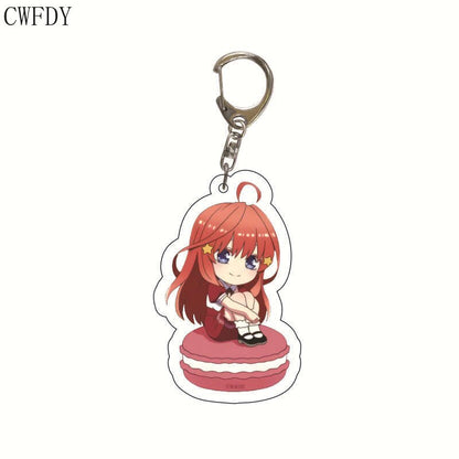 The Quintessential Quintuplets Keychain Anime Figure Nakano Ichika Nino Miku Yotsuba Itsuki Sisters Acrylic Charm Key Chain Gift