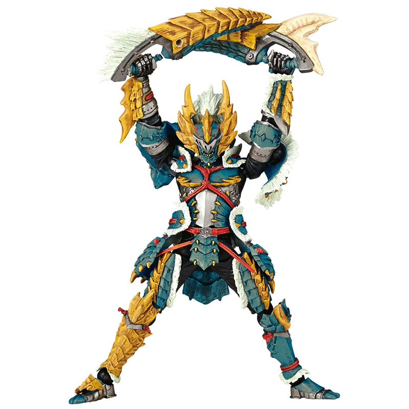 17cm Monster Hunter Jinou/Rathalos Anime Figure Revoltech Yamaguchi Action Figure Hunter Swordsman Figurine Adult Model Doll Toy