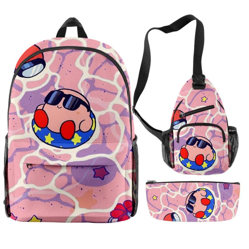 2023 NEW Anime Star Kabi Kirby Coin Purse 3D Children School Bags Kids Backpacks Kindergarten Chest Bag Crossbody Backpack