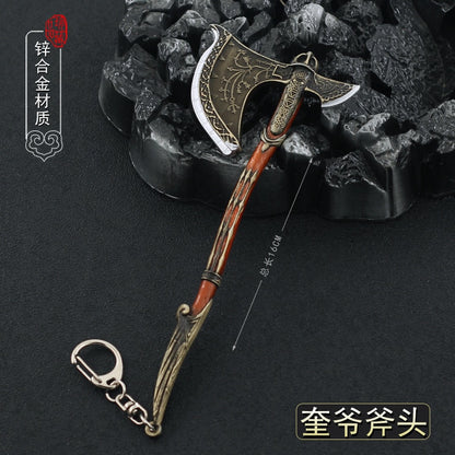 God of War Alloy Game Peripherals Models Pendant Anime Kratos Weapon Metal Replica Miniature Decoration Blade of Chaos Ornaments