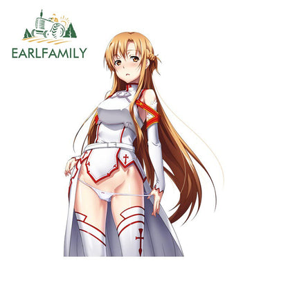 13cm x 9.2cm for Asuna Sword Art Online Car Stickers Fashionable Anime Decals Waterproof Simple Car Door Protector