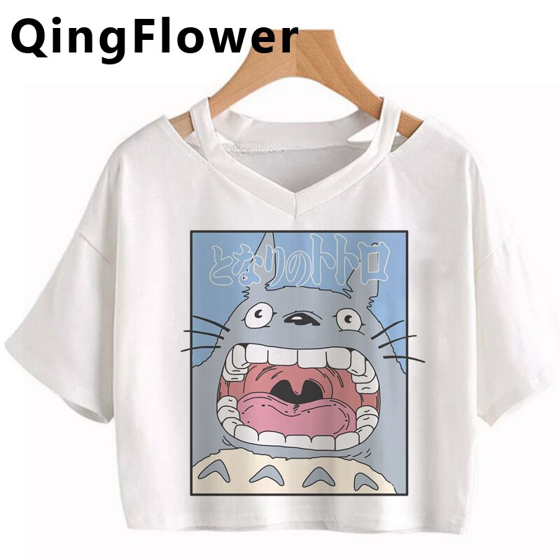 Japanese Spirited Away Hayao Miyazaki Anime Kawaii Print Women Harajuku Aesthetic Tshirt White Tops Anime Female T Shirt