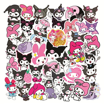 Sanrio Cartoon Anime Hello Kitty Kuromi Stickers Waterproof Skateboard Guitar Suitcase Laptop Bicycle Graffiti Sticker Kids Toys