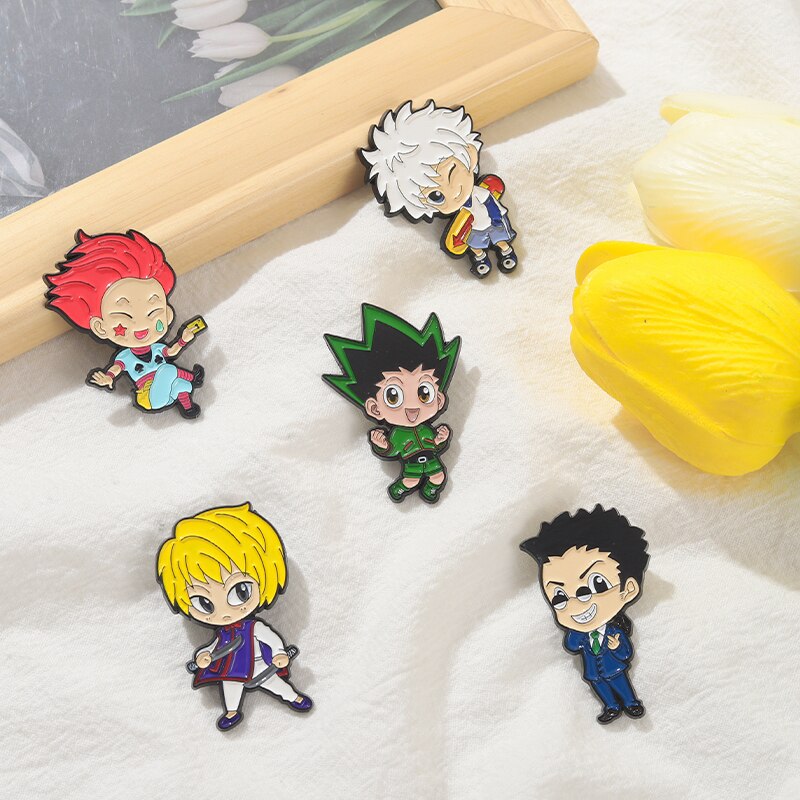 Classic HXH Enamel Pins Hunter Anime Characters Brooches Clothes Hat Backpack Pin Lapel Badges Jewelry Gifts Friends Wholesale