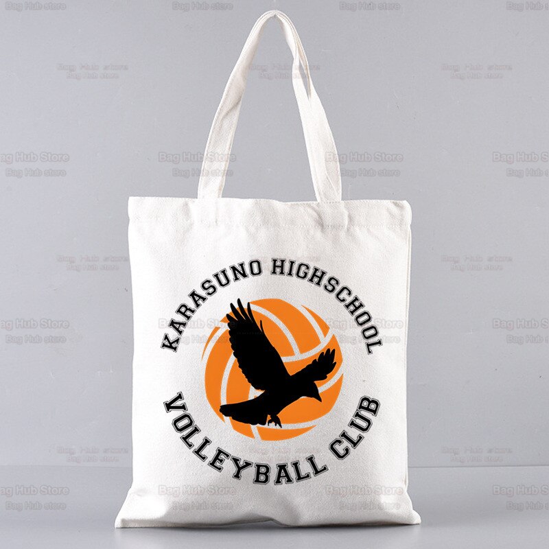 Volleyball Haikyuu!! Shopping Bag Shopper Karasuno High School Jute Bag Shopping Haikyuu Hinata Tote Bag Shoping Reusable Bolsa