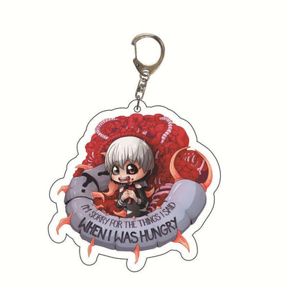 Anime Tokyo Ghoul Kaneki Ken Keychain Cosplay Acrylic Key Chain Pendant Keyring Prop