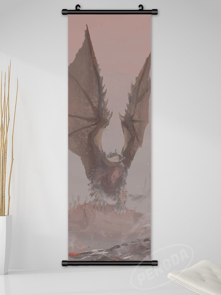 Home Decoration Modern Wall Artwork Monster Hunter World Picture Anime Scroll Hanging Painting Print Canvas Poster Living Room