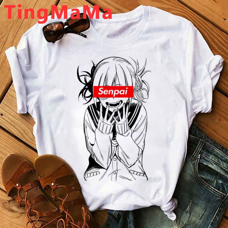 Japanese Anime My Hero Academia T Shirt Women Kawaii Cartoon Himiko Toga Funny Graphic T-shirt Fashion Ullzang Tshirt Female