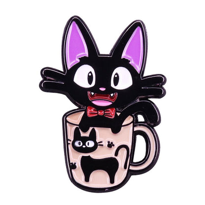 Kiki&#39;s Delivery Hard Enamel Pins Custom Cartoon Animal Cute Gigi Cat Brooches Anime Collect Lapel Badges Jewelry Gifts Wholesale Studio Ghibli