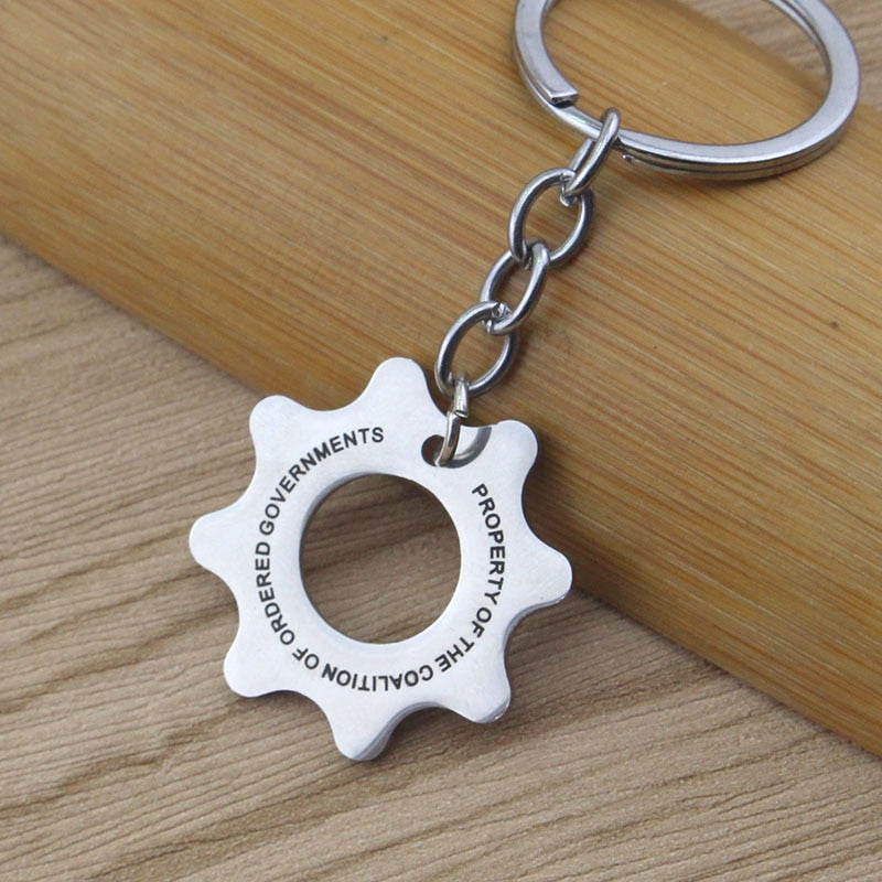 Gears of War Around The Game War Machine Gear Fashion Hip Hop Punk Style Stainless Steel Key Gift to Good Friends