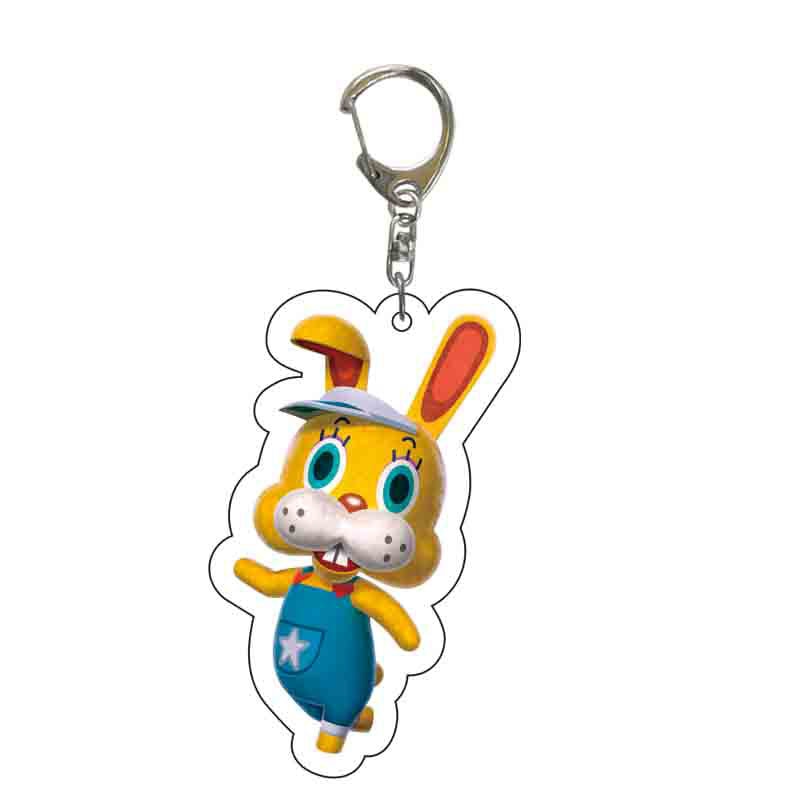 Game Animal Crossing Keychain Cartoon Animal Shaped Acrylic Pendant Keyring Fan Gift