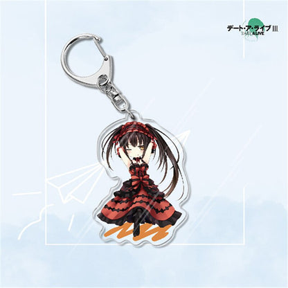 Japan Anime Date A Live Collection Cosplay Keychain Tokisaki Kurumi Yatogami Toka Himekawa Yoshino Acrylic Keyring Friends Gift