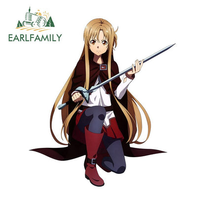 13cm x 9.2cm for Asuna Sword Art Online Car Stickers Fashionable Anime Decals Waterproof Simple Car Door Protector