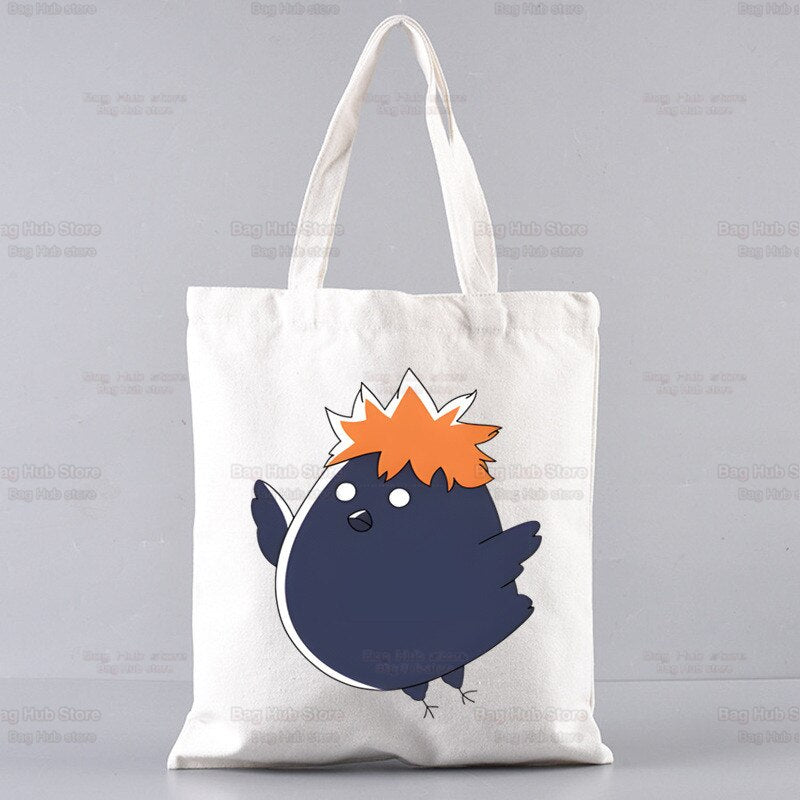 Volleyball Haikyuu!! Shopping Bag Shopper Karasuno High School Jute Bag Shopping Haikyuu Hinata Tote Bag Shoping Reusable Bolsa