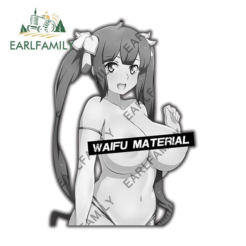 13cm x 9.6cm for DanMachi Hestia Waifu Car Stickers Campervan Decal RV JDM Vinyl Car Wrap Waterproof Trunk Decals