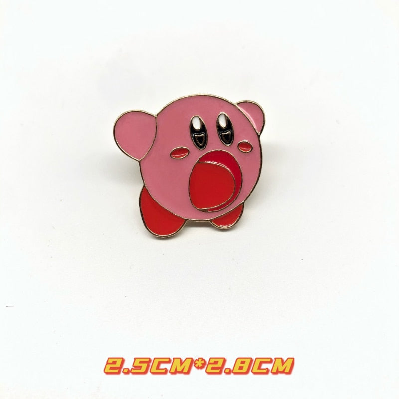 Anime Games Kirby Brooch Metal Enamel Pins Badge on Backpack Jeans Clothes Lapel Pins Fashion Jewelry Accessories New Year Gift