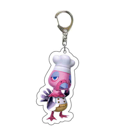 Game Animal Crossing Keychain Cartoon Animal Shaped Acrylic Pendant Keyring Fan Gift