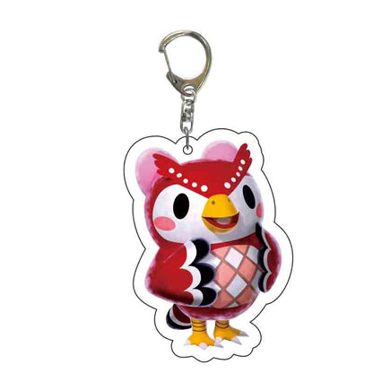 Game Animal Crossing Keychain Cartoon Animal Shaped Acrylic Pendant Keyring Fan Gift