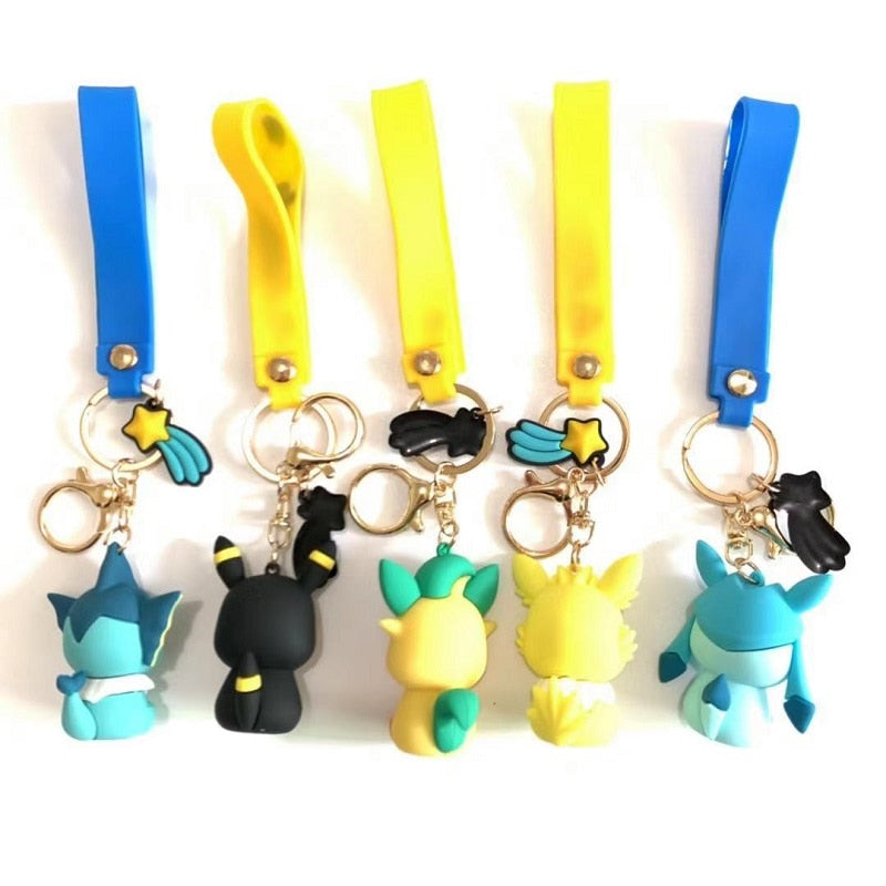 Pokemon Anime Figure Pikachu Keychain Toy Pet Eevee Leafeon Sylveon Flareon Umbreon Vaporeon Espeon Glaceon Jolteon Kids Gifts