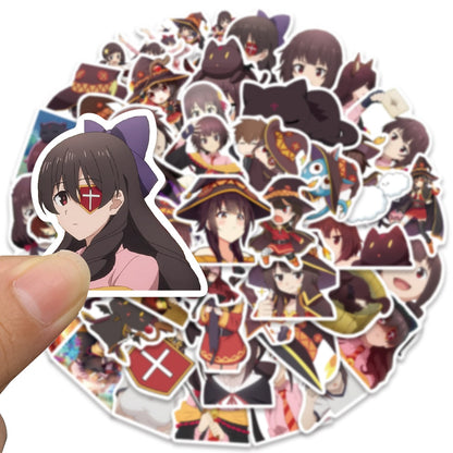 10/50 PCS KonoSuba: An Explosion on This Wonderful World! Anime Stickers Graffiti Sticker for Fridge Bottle Phone Bike Sticker