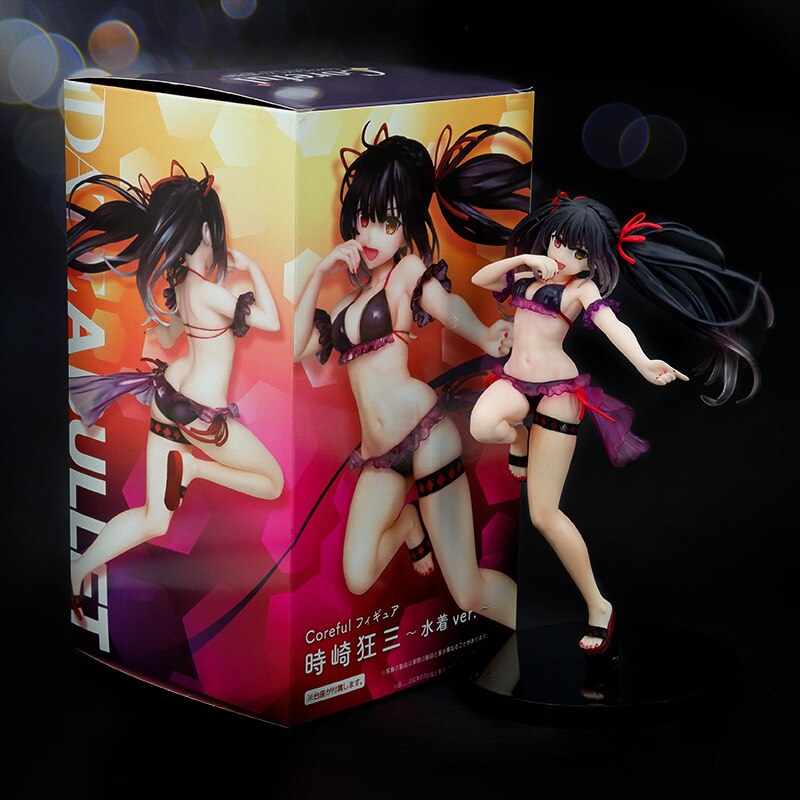 21CM DATE A LIVE  Anime FigureTokisaki Kurumi PVC Action Figure Sexy Swimsuit Bikini Girl Collection Toys Gift