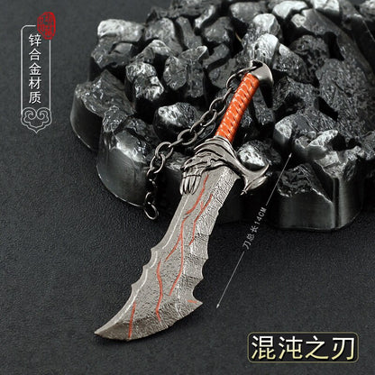 God of War Alloy Game Peripherals Models Pendant Anime Kratos Weapon Metal Replica Miniature Decoration Blade of Chaos Ornaments