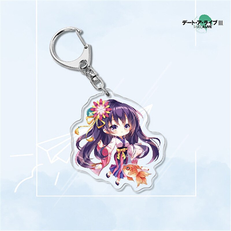 Japan Anime Date A Live Collection Cosplay Keychain Tokisaki Kurumi Yatogami Toka Himekawa Yoshino Acrylic Keyring Friends Gift